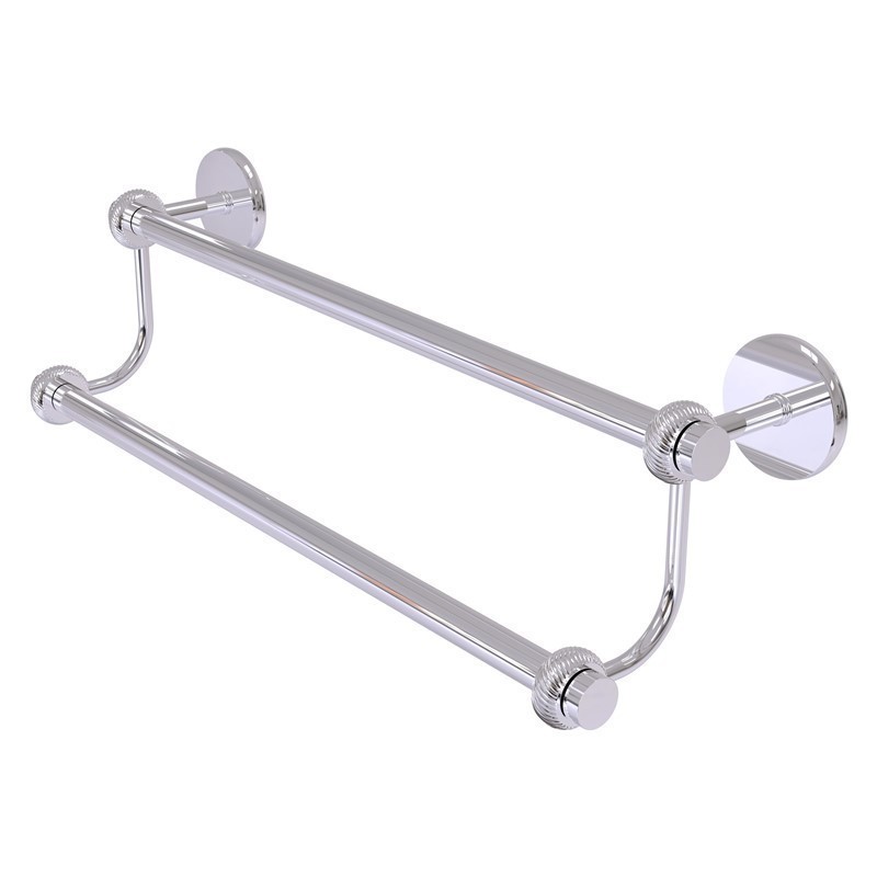ALLIED BRASS 7272T/24 SATELLITE ORBIT TWO 26 1/2 INCH DOUBLE TOWEL BAR WITH TWISTED ACCENTS