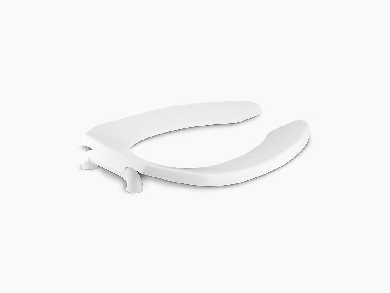 KOHLER K-4670-CA-0 LUSTRA 14 3/8 INCH ELONGATED TOILET SEAT WITH ANTI-MICROBIAL AGENT AND CHECK HINGE - WHITE