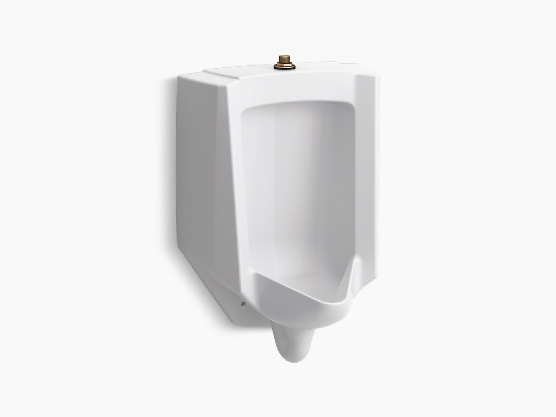 KOHLER K-4991-ETSS-0 BARDON 18 INCH WASHDOWN HIGH-EFFICIENCY URINAL WITH TOP SPUD AND ANTIMICROBIAL - WHITE