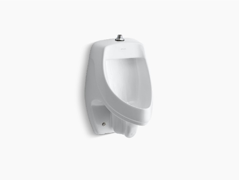 KOHLER K-5016-ETSS-0 DEXTER 13 1/2 INCH WALL MOUNT SIPHON-JET URINAL WITH TOP SPUD AND ANTIMICROBIAL - WHITE