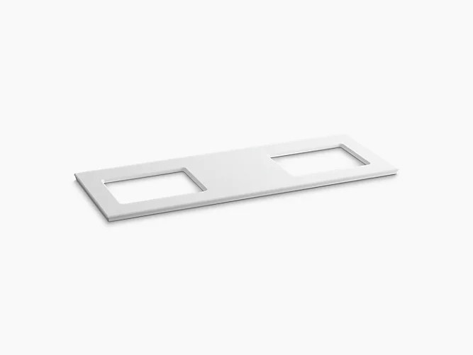 KOHLER K-5461 SOLID/EXPRESSIONS 61 5/8 INCH VANITY TOP WITH DOUBLE VERTICYL RECTANGULAR CUT OUT