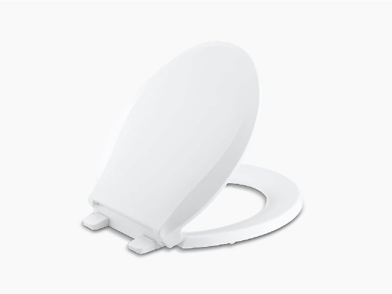 KOHLER K-7673-0 CACHET QUIET-CLOSE 14 1/4 INCH ROUND-FRONT TOILET SEAT - WHITE