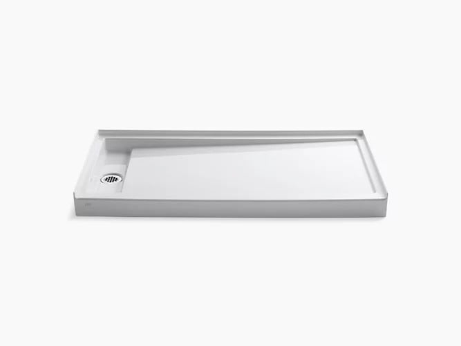 KOHLER K-9949 GROOVE 60 INCH X 32 INCH SINGLE THRESHOLD SHOWER BASE WITH LEFT HAND DRAIN