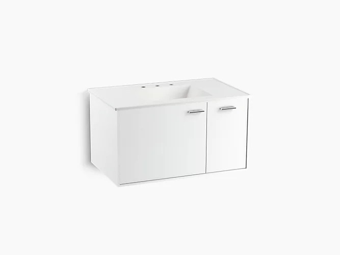 KOHLER K-99543-R JUTE 36 INCH WALL HUNG BATHROOM VANITY CABINET WITH ONE DOOR AND ONE DRAWER ON RIGHT