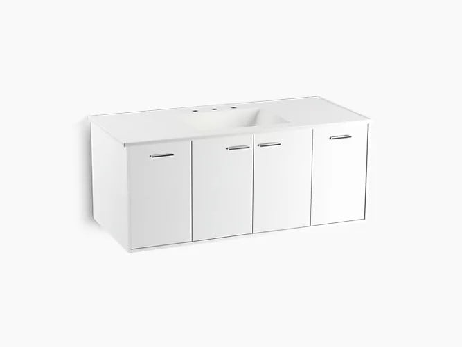 KOHLER K-99544 JUTE 48 INCH WALL HUNG TWO DOORS AND TWO DRAWERS BATHROOM VANITY CABINET