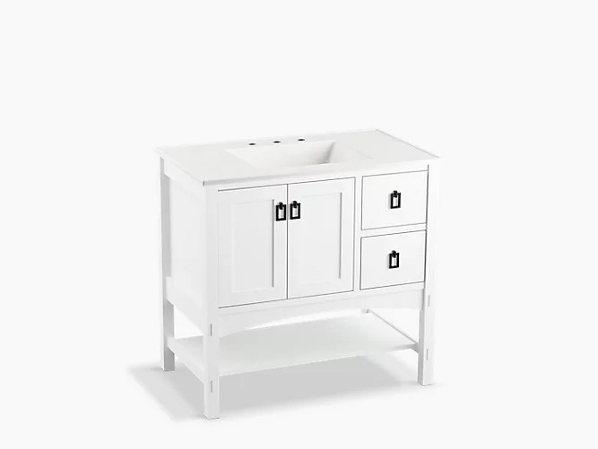 KOHLER K-99556-R MARABOU 36 INCH BATHROOM VANITY CABINET WITH TWO DOORS AND TWO DRAWERS ON RIGHT