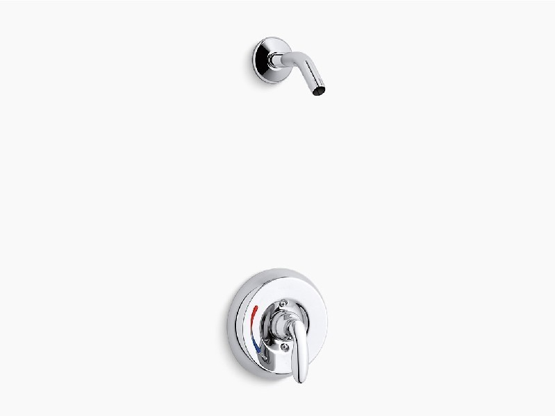 KOHLER K-PLS15611-X4-CP CORALAIS RITE-TEMP SHOWER VALVE TRIM WITH LEVER HANDLE AND RED OR BLUE INDEXING - POLISHED CHROME