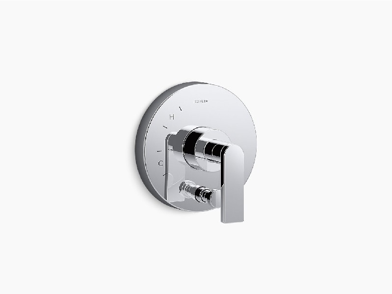 KOHLER K-T73117-4 COMPOSED 6 3/8 INCH VALVE TRIM WITH DIVERTER AND LEVER HANDLE FOR RITE-TEMP PRESSURE-BALANCING VALVE, REQUIRES VALVE