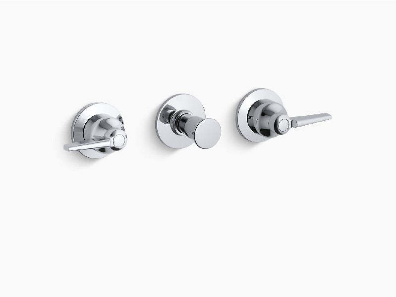 KOHLER K-T7751-4-CP TRITON 4 INCH BATH AND SHOWER TRIM SET WITH PUSH BUTTON DIVERTER AND LEVER HANDLES - POLISHED CHROME