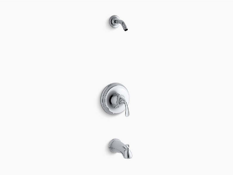 KOHLER K-TLS10275-4 FORTE 2.5 GPM RITE-TEMP BATH AND SHOWER VALVE TRIM WITH SLIP-FIT SPOUT AND LESS SHOWER HEAD