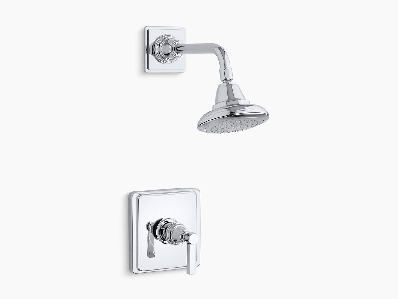 KOHLER K-TS13134-4A PINSTRIPE PURE 2.5 GPM RITE-TEMP SHOWER VALVE TRIM WITH LEVER HANDLE AND SHOWER HEAD