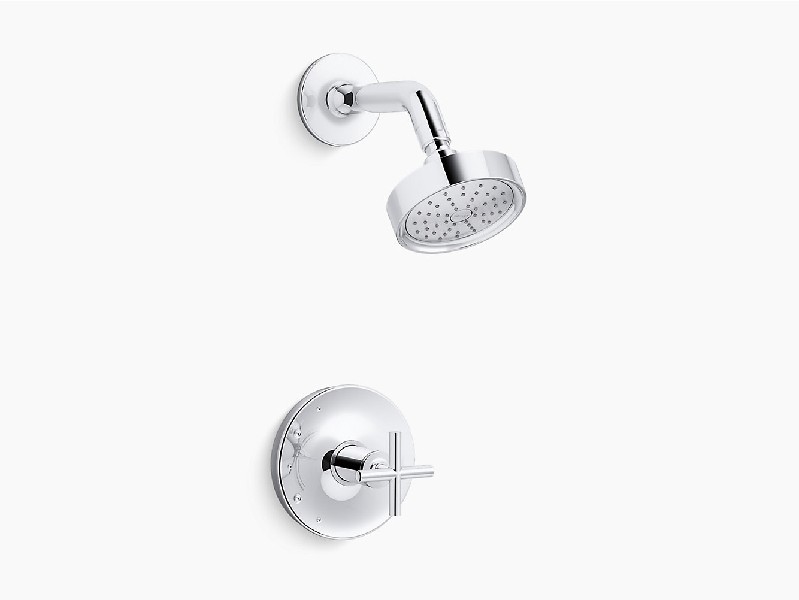 KOHLER K-TS14422-3G PURIST 1.75 GPM RITE-TEMP SHOWER TRIM WITH CROSS HANDLE AND SHOWER HEAD