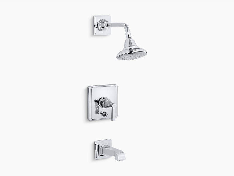 KOHLER K-T13133-4A PINSTRIPE PURE 2.5 GPM RITE-TEMP PRESSURE BALANCING BATH AND SHOWER FAUCET TRIM WITH LEVER HANDLE