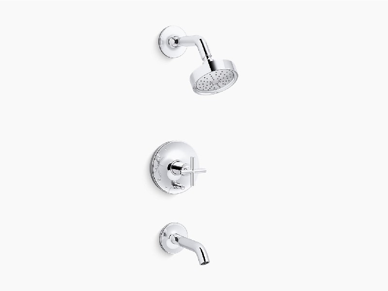 KOHLER K-T14420-3G PURIST 1.75 GPM RITE-TEMP BATH AND SHOWER TRIM WITH CROSS HANDLE AND SHOWER HEAD