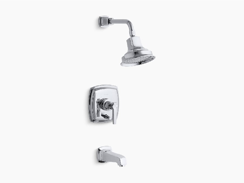 KOHLER K-T16233-4 MARGAUX 2.5 GPM RITE-TEMP PRESSURE BALANCING BATH AND SHOWER FAUCET TRIM WITH PUSH BUTTON DIVERTER AND LEVER HANDLE