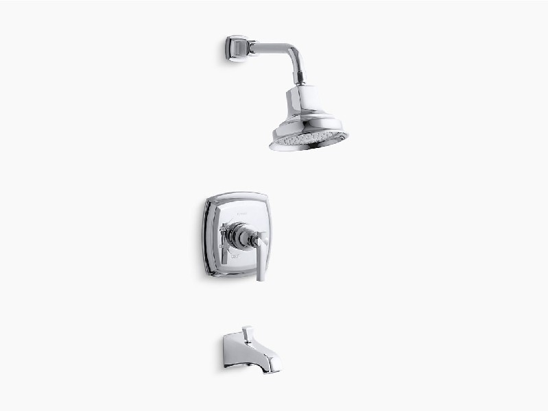 KOHLER K-TS16225-4 MARGAUX 2.5 GPM RITE-TEMP BATH AND SHOWER TRIM SET WITH LEVER HANDLE AND NPT SPOUT