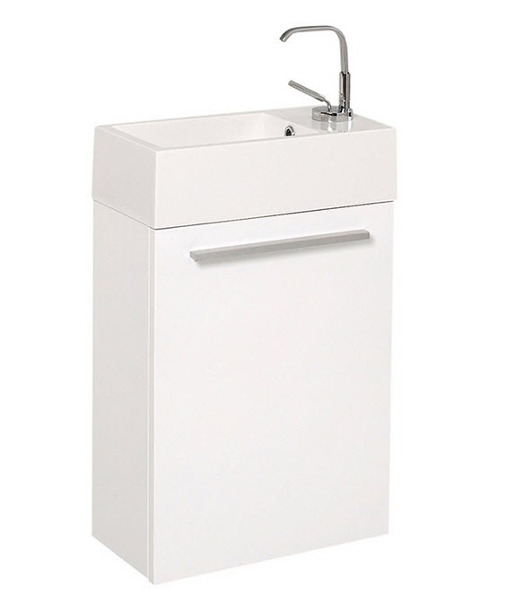 FRESCA FCB8002WH-I PULITO 16 INCH SMALL WHITE MODERN BATHROOM VANITY WITH INTEGRATED SINK