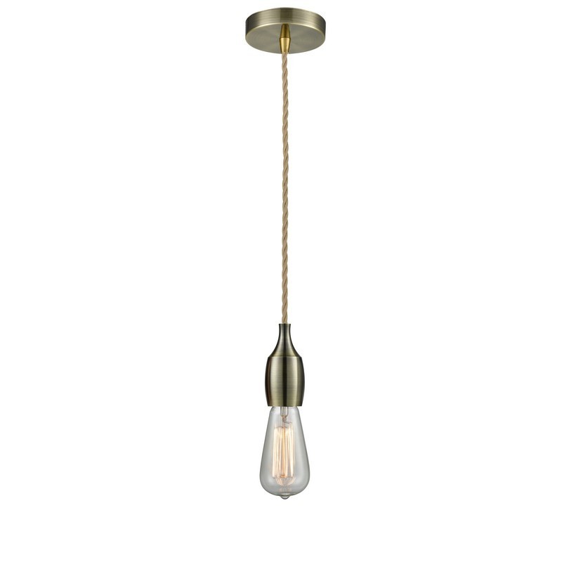 INNOVATIONS LIGHTING 100-10RE-3 CHELSEA BARE BULB 1 LIGHT 2 INCH INCANDESCENT MINI PENDANT WITH ROPE CORD