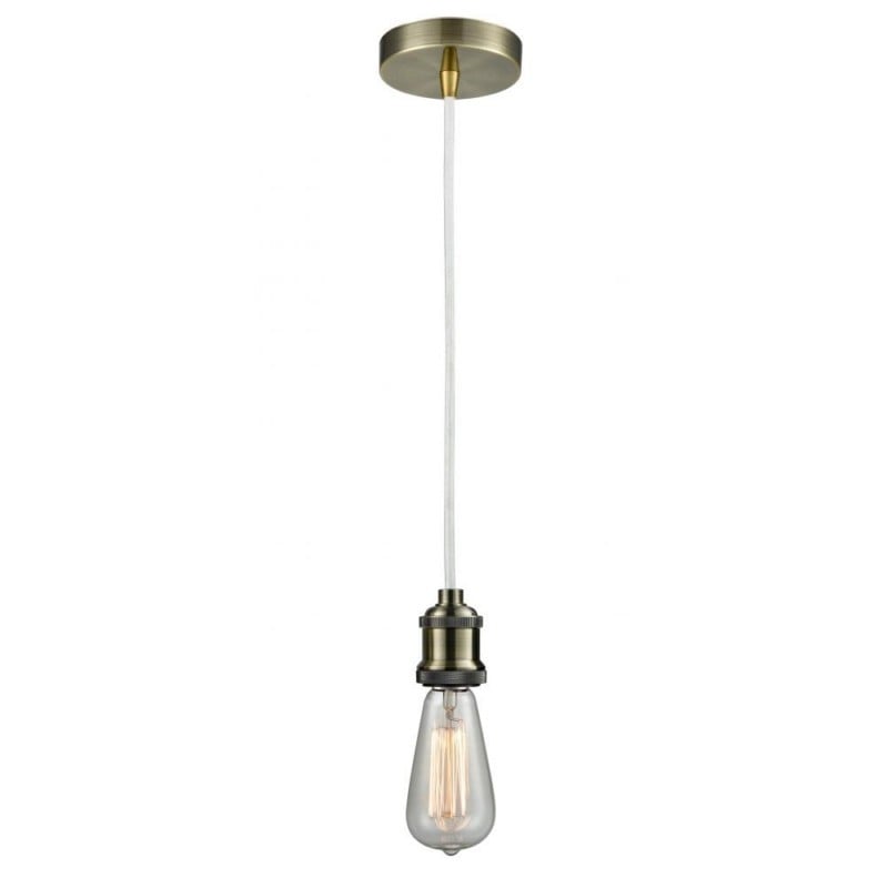 INNOVATIONS LIGHTING 100-10W-1 EDISON BARE BULB 1 LIGHT 2 INCH INCANDESCENT MINI PENDANT WITH WHITE CORD