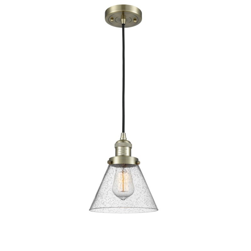 INNOVATIONS LIGHTING 201C-G44 FRANKLIN RESTORATION LARGE CONE 8 INCH ONE LIGHT MINI PENDANT