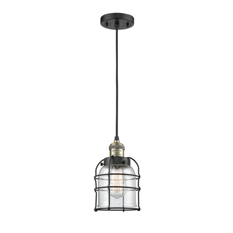 INNOVATIONS LIGHTING 201C-G52-CE FRANKLIN RESTORATION SMALL BELL CAGE 6 INCH ONE LIGHT CLEAR GLASS MINI PENDANT