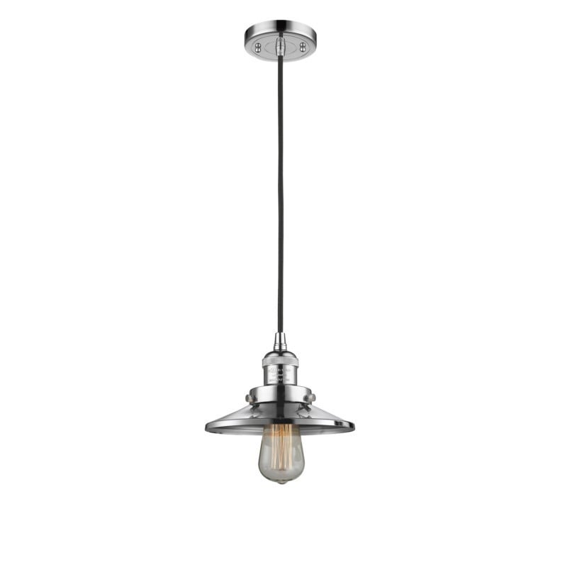 INNOVATIONS LIGHTING 201C-PC-M7 FRANKLIN RESTORATION RAILROAD 8 INCH ONE LIGHT POLISHED CHROME METAL MINI PENDANT - POLISHED CHROME