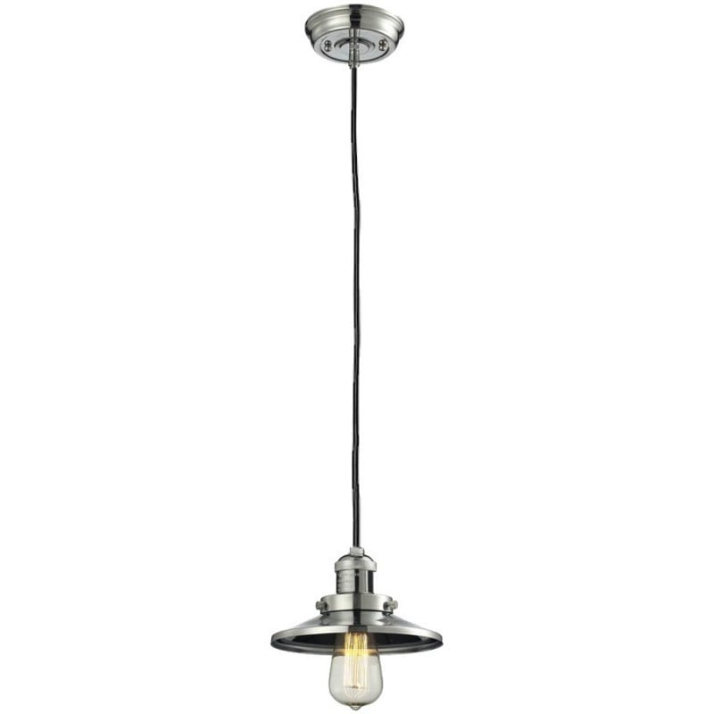 INNOVATIONS LIGHTING 201C-PN-M1 FRANKLIN RESTORATION RAILROAD 8 INCH ONE LIGHT MINI PENDANT - POLISHED NICKEL