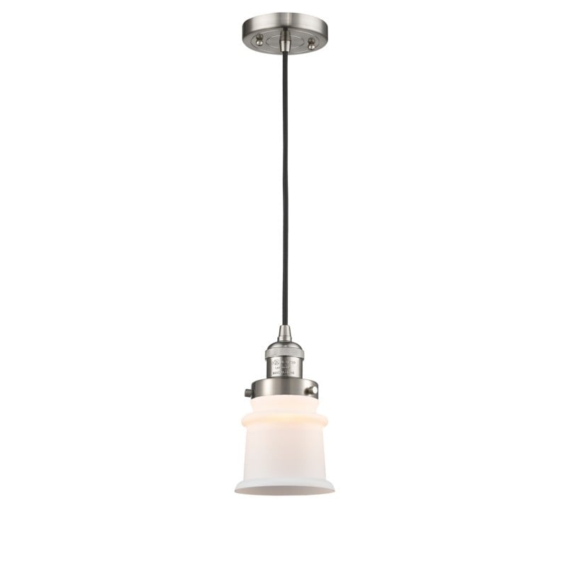 INNOVATIONS LIGHTING 201C-G181S FRANKLIN RESTORATION CANTON 6 INCH ONE LIGHT MATTE WHITE GLASS MINI PENDANT