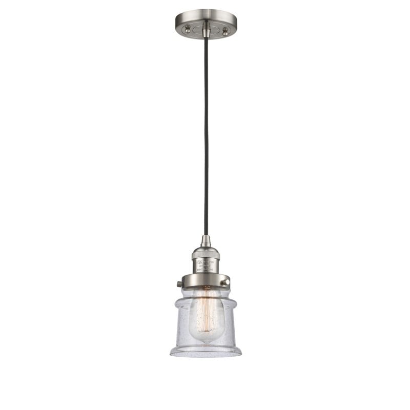 INNOVATIONS LIGHTING 201C-G184S FRANKLIN RESTORATION CANTON 6 INCH ONE LIGHT SEEDY GLASS MINI PENDANT