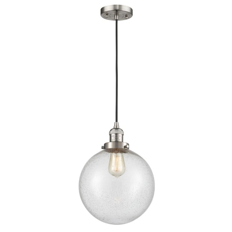 INNOVATIONS LIGHTING 201C-G204-10 FRANKLIN RESTORATION X-LARGE BEACON 10 INCH ONE LIGHT SEEDY GLASS PENDANT