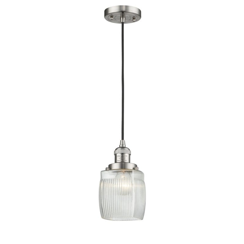 INNOVATIONS LIGHTING 201C-G302 FRANKLIN RESTORATION COLTON 5 1/2 INCH ONE LIGHT CLEAR HALOPHANE GLASS MINI PENDANT