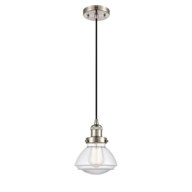 INNOVATIONS LIGHTING 201C-G322 FRANKLIN RESTORATION OLEAN 6 3/4 INCH ONE LIGHT CLEAR GLASS MINI PENDANT