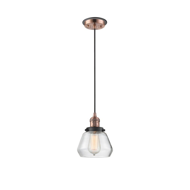 INNOVATIONS LIGHTING 201CBP-G172 FRANKLIN RESTORATION FULTON 1 LIGHT 7 INCH CLEAR GLASS MINI PENDANT