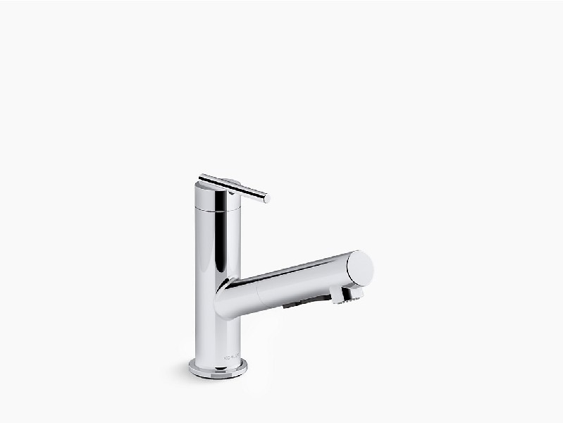 KOHLER K-22976 CRUE 9 1/4 INCH SINGLE HOLE DECK MOUNT PULL-OUT KITCHEN FAUCET WITH LEVER HANDLE