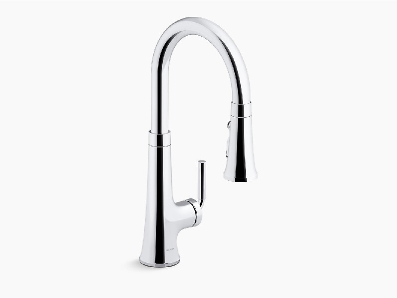 KOHLER K-23764 TONE 17 1/4 INCH SINGLE HOLE DECK MOUNT PULL-DOWN KITCHEN FAUCET WITH LEVER HANDLES