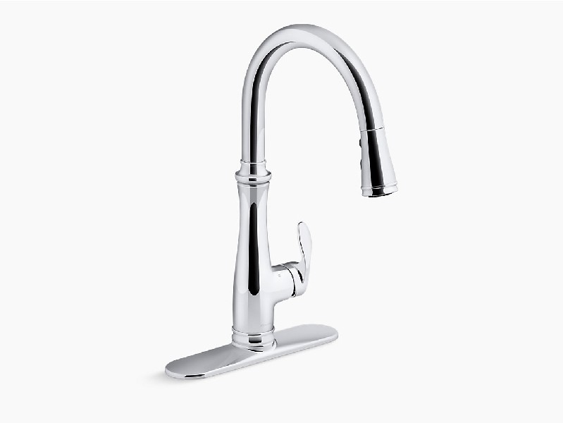 KOHLER K-29108 BELLERA 17 1/4 INCH SINGLE HOLE DECK MOUNT PULL-DOWN TOUCHLESS KITCHEN FAUCET WITH LEVER HANDLE