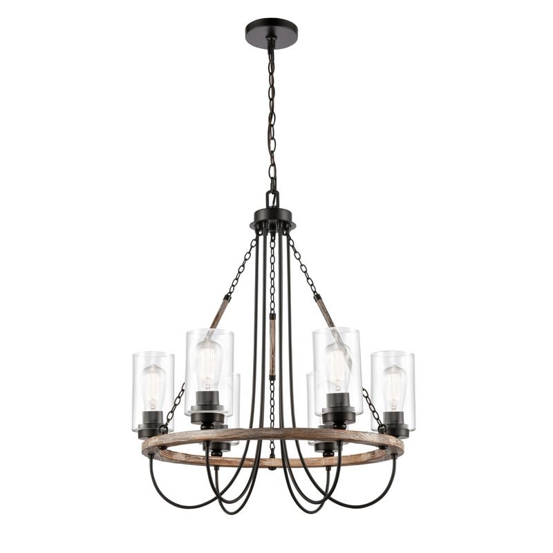 INNOVATIONS LIGHTING 442-6CR-BK-G4422 PALADIN 25 INCH 6 LIGHT CEILING MOUNT CHANDELIERS IN MATTE BLACK