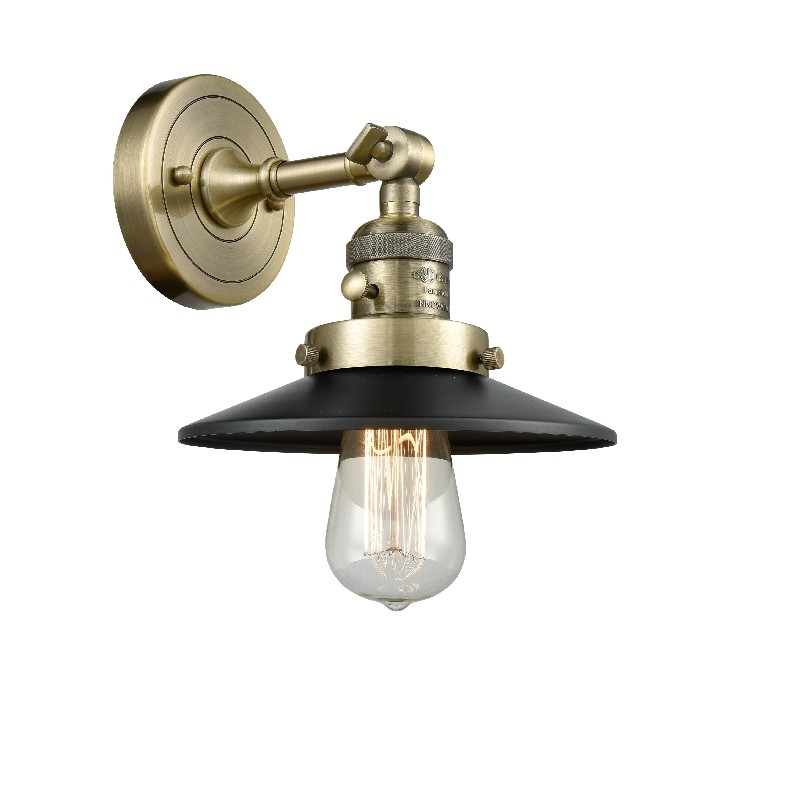 INNOVATIONS LIGHTING 203SW-M6 FRANKLIN RESTORATION RAILROAD 8 INCH ONE LIGHT UP OR DOWN METAL WALL SCONCE
