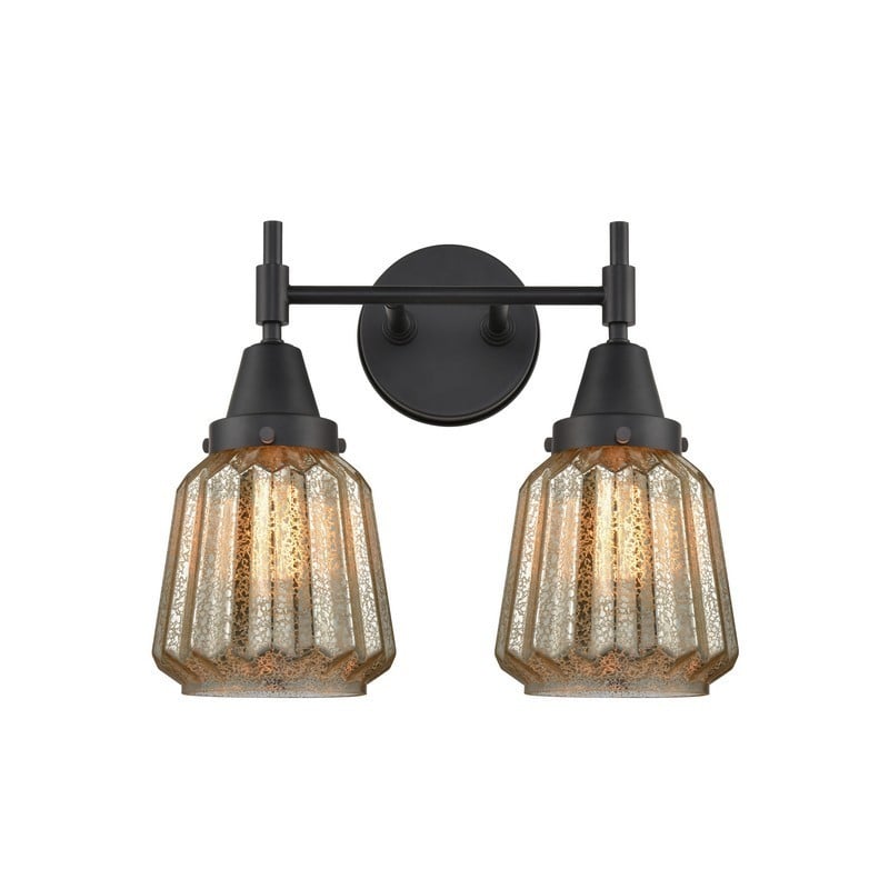 INNOVATIONS LIGHTING 447-2W-G146 CADEN 2 LIGHT 15 1/4 INCH SEEDY GLASS VANITY LIGHT