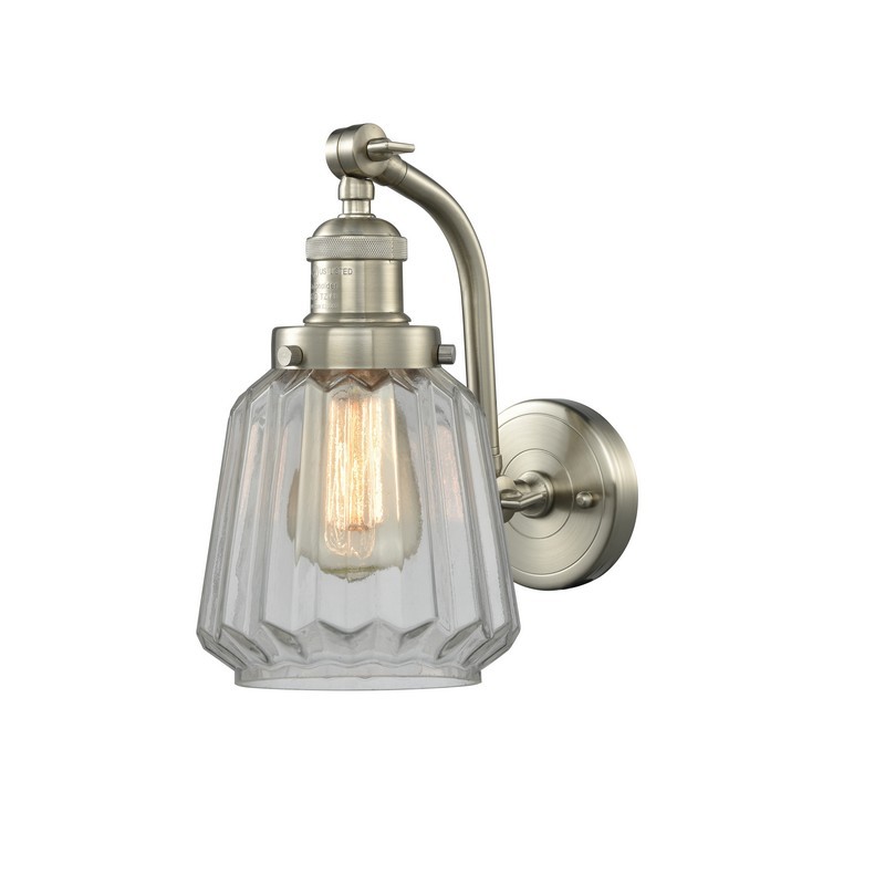 INNOVATIONS LIGHTING 515-1W-G142 FRANKLIN RESTORATION CHATHAM 6 INCH ONE LIGHT UP AND DOWN CLEAR GLASS WALL SCONCE
