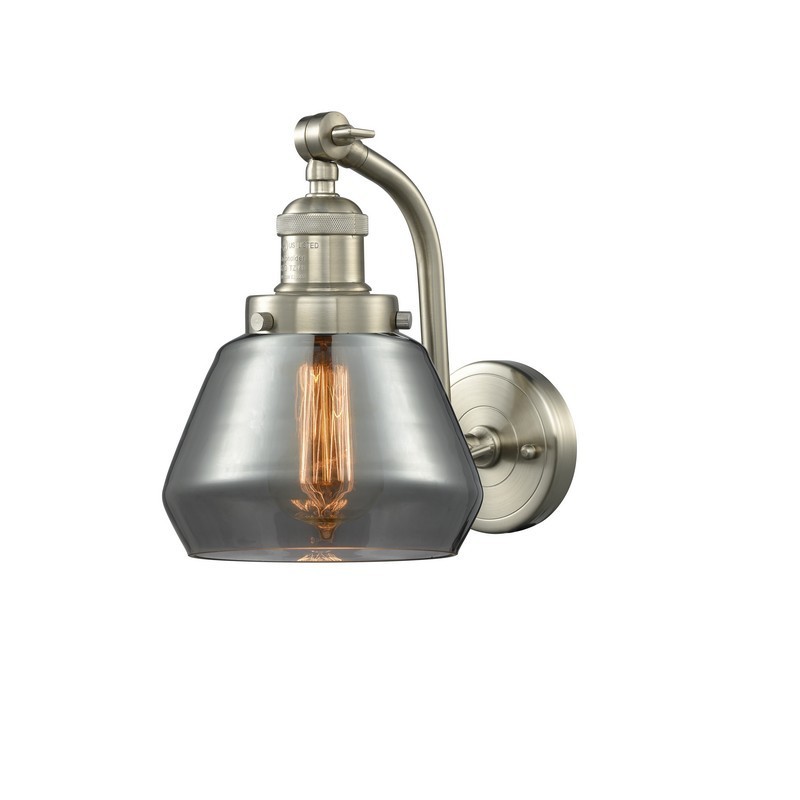 INNOVATIONS LIGHTING 515-1W-G173 FRANKLIN RESTORATION FULTON 7 INCH ONE LIGHT UP AND DOWN SMOKED GLASS WALL SCONCE