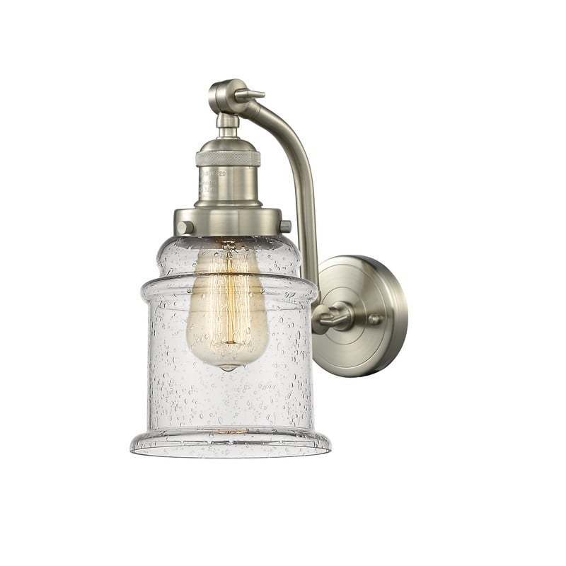 INNOVATIONS LIGHTING 515-1W-G184 FRANKLIN RESTORATION CANTON 6 1/2 INCH ONE LIGHT UP AND DOWN SEEDY GLASS WALL SCONCE