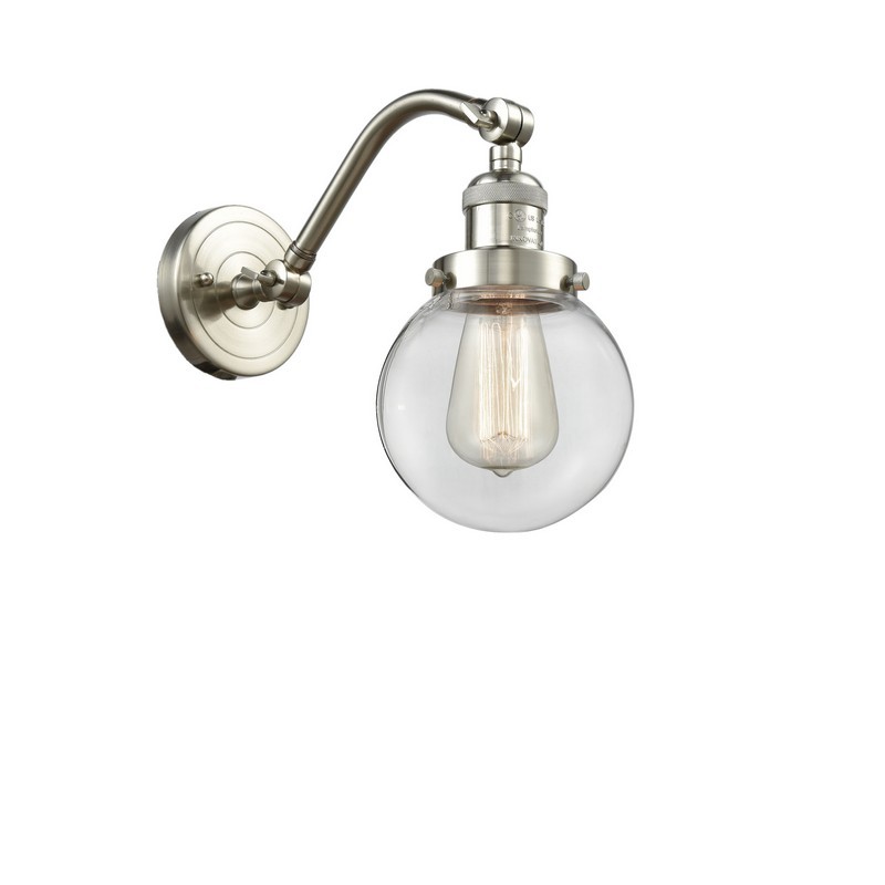 INNOVATIONS LIGHTING 515-1W-G202-6 FRANKLIN RESTORATION BEACON 6 INCH ONE LIGHT UP AND DOWN CLEAR GLASS WALL SCONCE