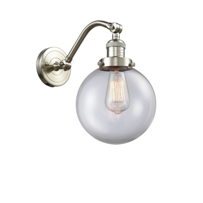 INNOVATIONS LIGHTING 515-1W-G202-8 FRANKLIN RESTORATION BEACON 8 INCH ONE LIGHT UP AND DOWN CLEAR GLASS WALL SCONCE