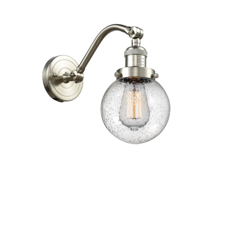 INNOVATIONS LIGHTING 515-1W-G204-6 FRANKLIN RESTORATION BEACON 6 INCH ONE LIGHT UP AND DOWN SEEDY GLASS WALL SCONCE