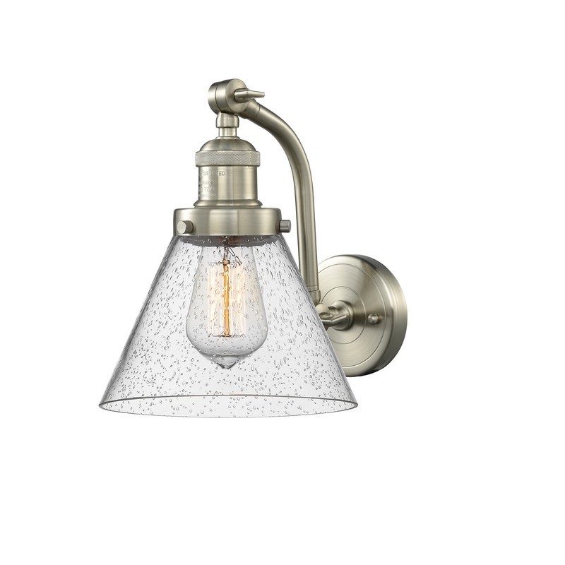 INNOVATIONS LIGHTING 515-1W-G44 FRANKLIN RESTORATION LARGE CONE 8 INCH ONE LIGHT UP AND DOWN SEEDY GLASS WALL SCONCE