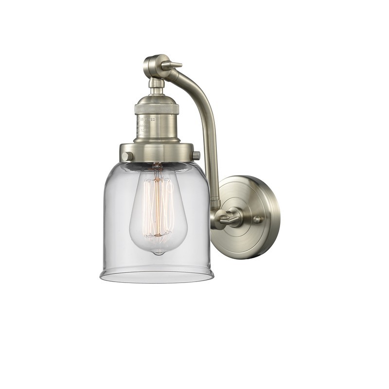 INNOVATIONS LIGHTING 515-1W-G52 FRANKLIN RESTORATION SMALL BELL 5 INCH ONE LIGHT UP AND DOWN CLEAR GLASS WALL SCONCE