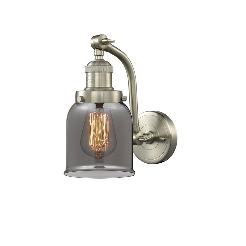 INNOVATIONS LIGHTING 515-1W-G53 FRANKLIN RESTORATION SMALL BELL 5 INCH ONE LIGHT UP AND DOWN SMOKED GLASS WALL SCONCE