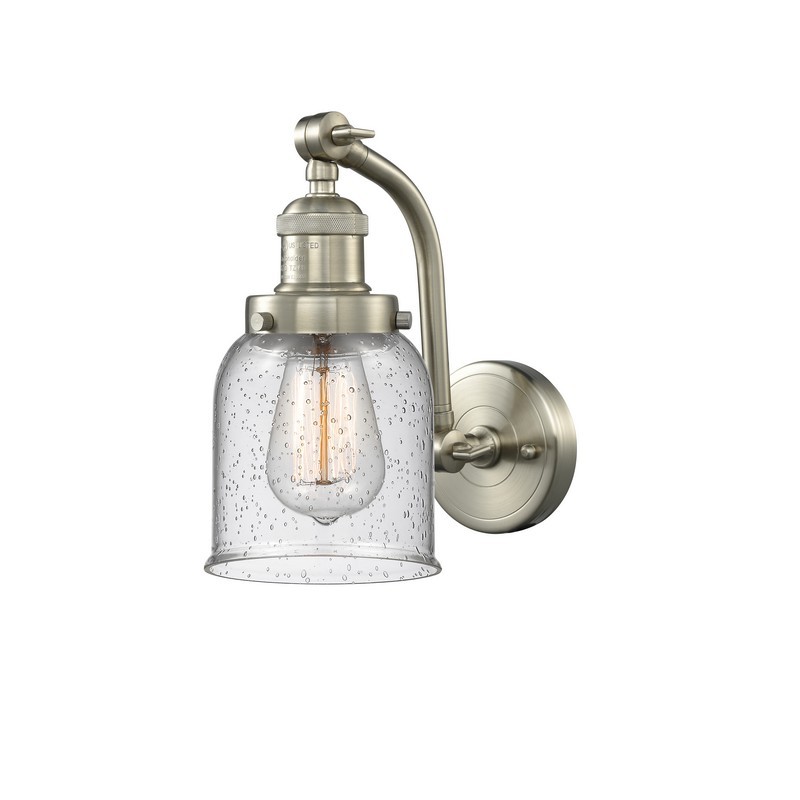 INNOVATIONS LIGHTING 515-1W-G54 FRANKLIN RESTORATION SMALL BELL 5 INCH ONE LIGHT UP AND DOWN SEEDY GLASS WALL SCONCE