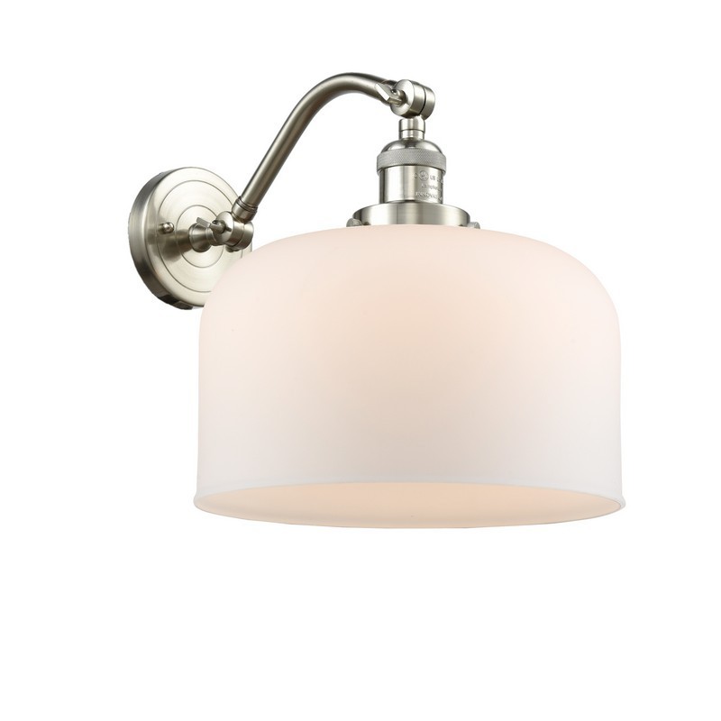 INNOVATIONS LIGHTING 515-1W-G71-L FRANKLIN RESTORATION X-LARGE BELL 12 INCH ONE LIGHT UP AND DOWN MATTE WHITE CASED GLASS WALL SCONCE